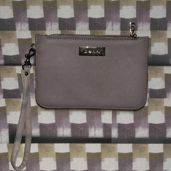 bebe Handbags - BeBe Gray Wristlet Clutch